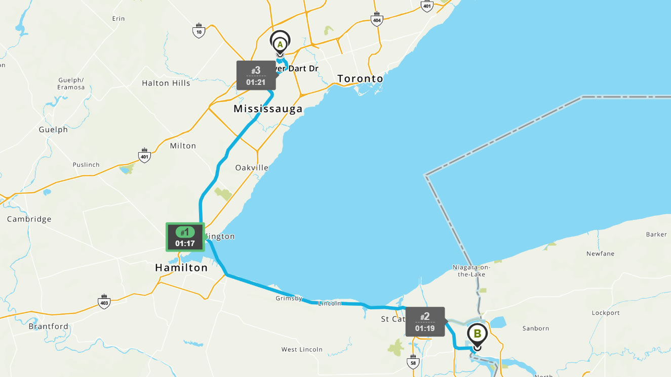 directions from toronto to niagara falls