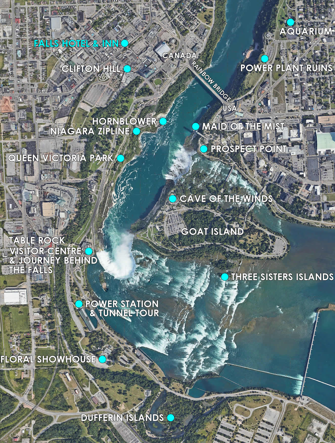 Falls Hotel & Inn Location