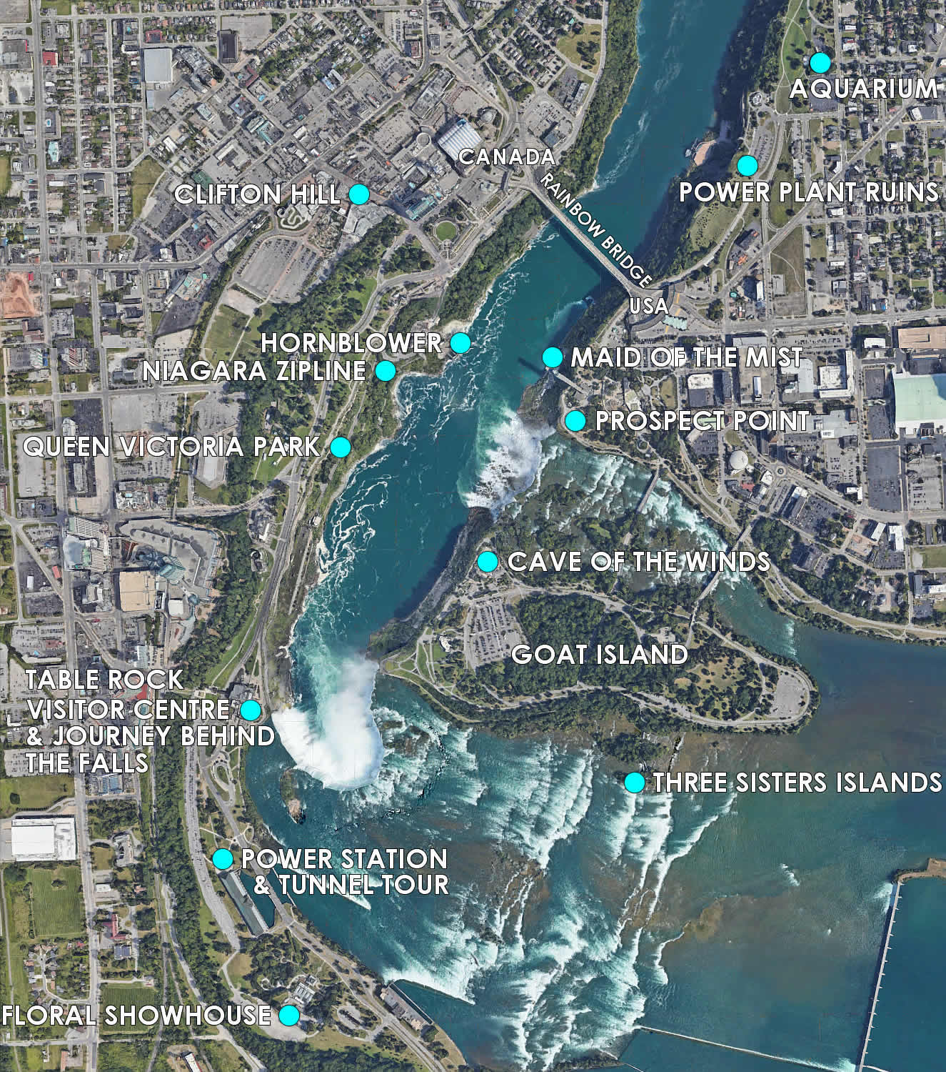 Niagara Falls Attractions Map