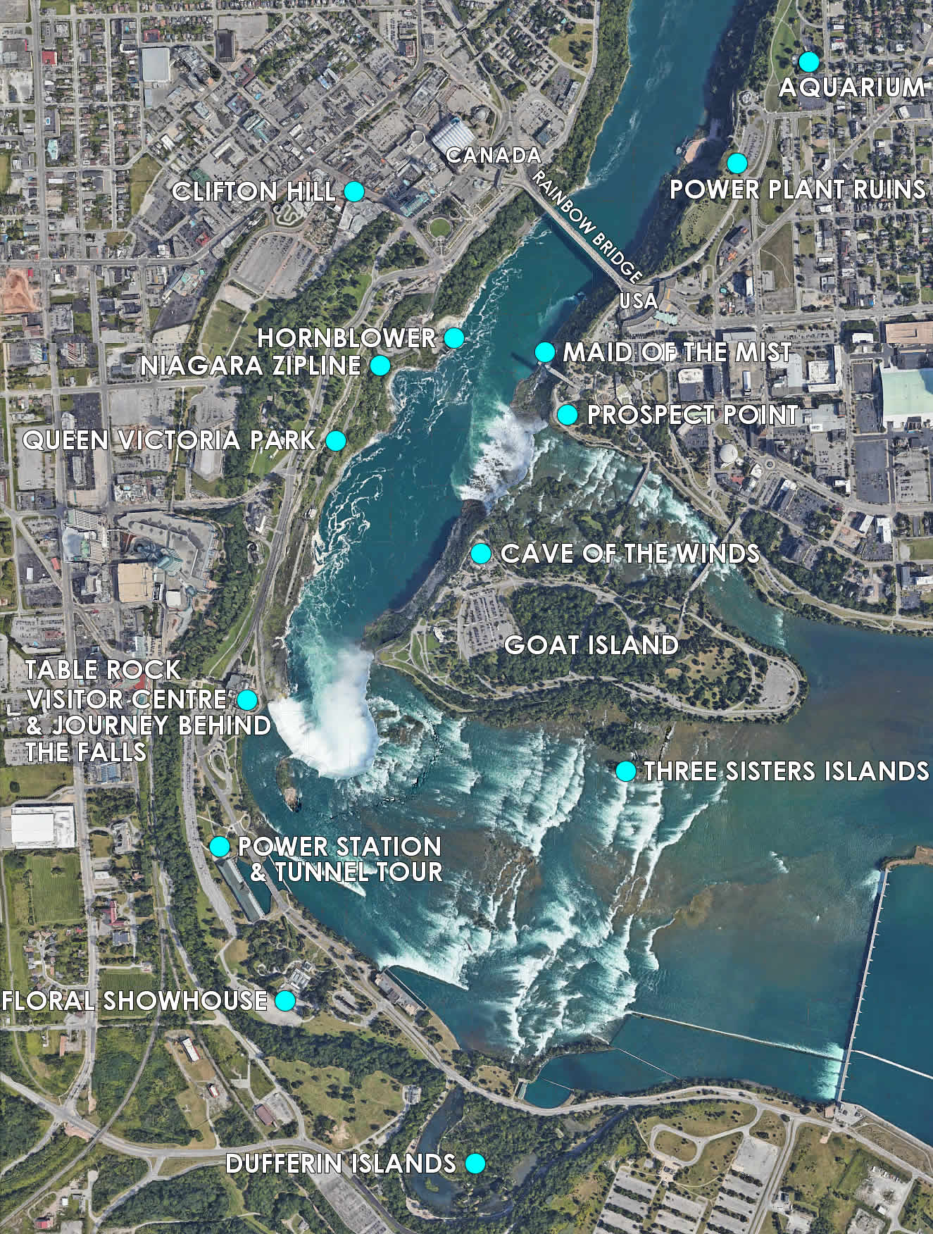 Niagara Falls Attraction Map 2025