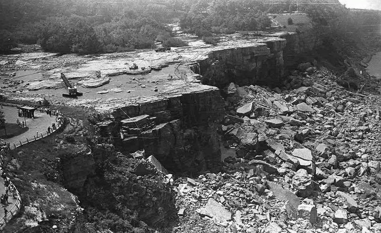 Niagara Falls with no water flowing