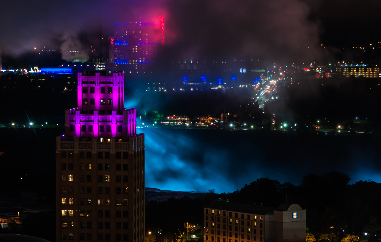 American Falls from Niagara Falls New York at Night