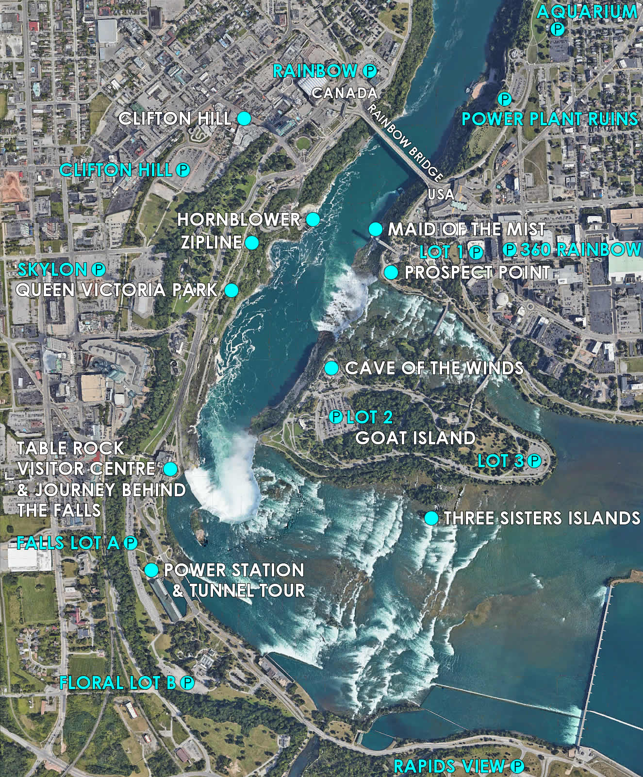 Niagara Falls Parking Map